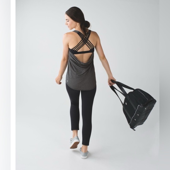 Lululemon Wild Tank-Heathered Black / Black- Size 6 - Picture 1 of 5